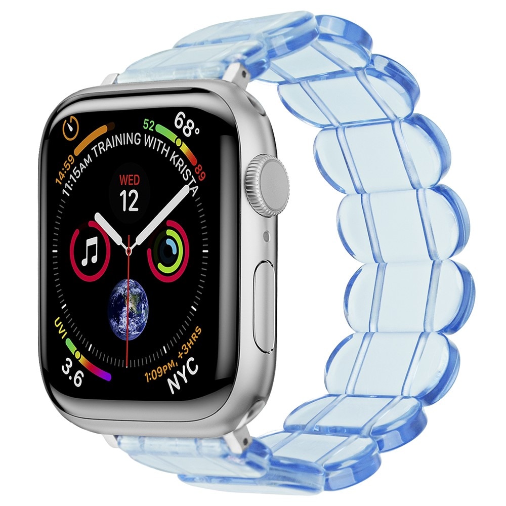 Apple Watch 45mm Series 7 Elastische resinarmband blauw