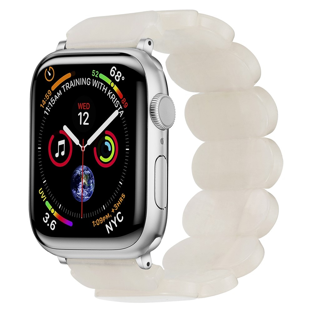 Apple Watch 41mm Series 7 Elastische resinarmband wit
