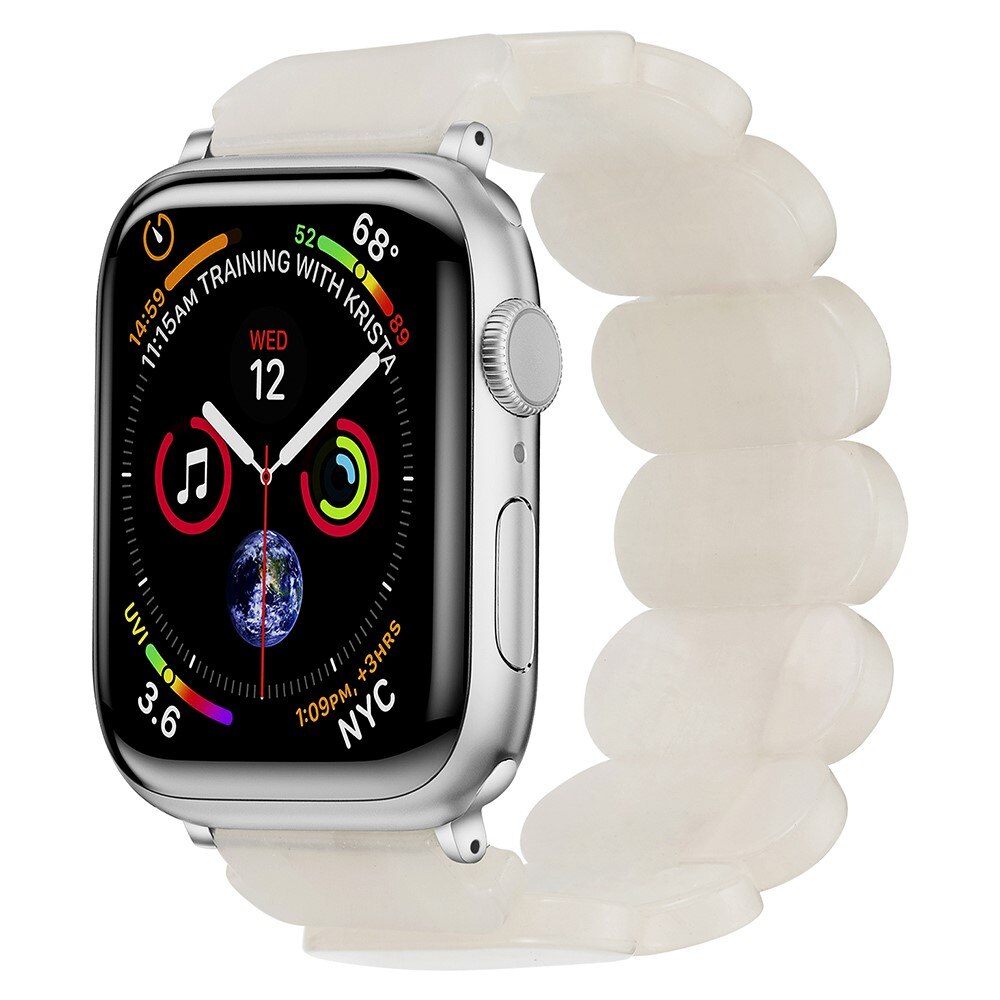 Apple Watch SE 40mm Elastische resinarmband wit