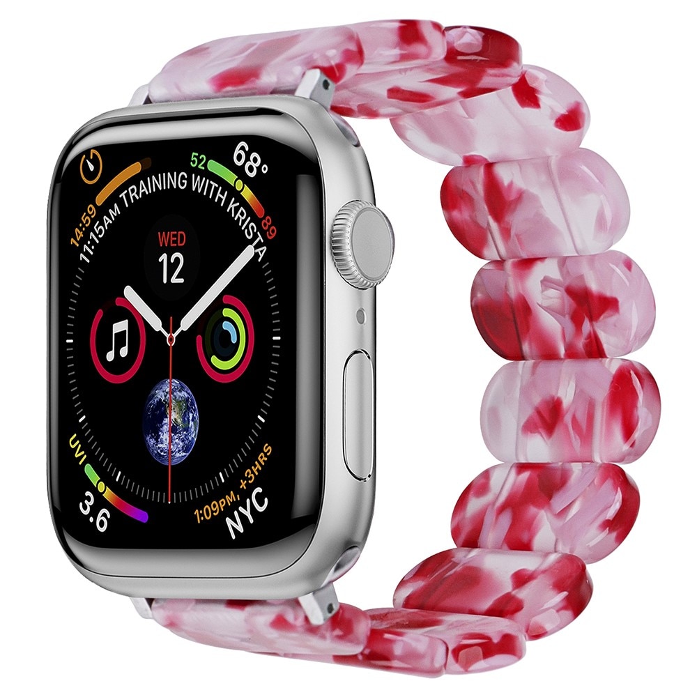 Apple Watch 41mm Series 8 Elastische resinarmband roze mix