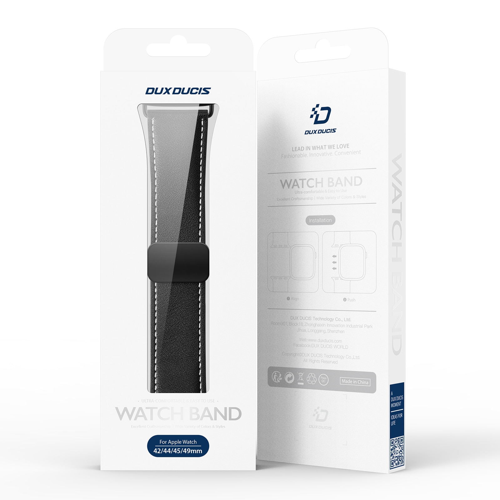 Leren Horlogeband Apple Watch Series 11 42mm Zwart