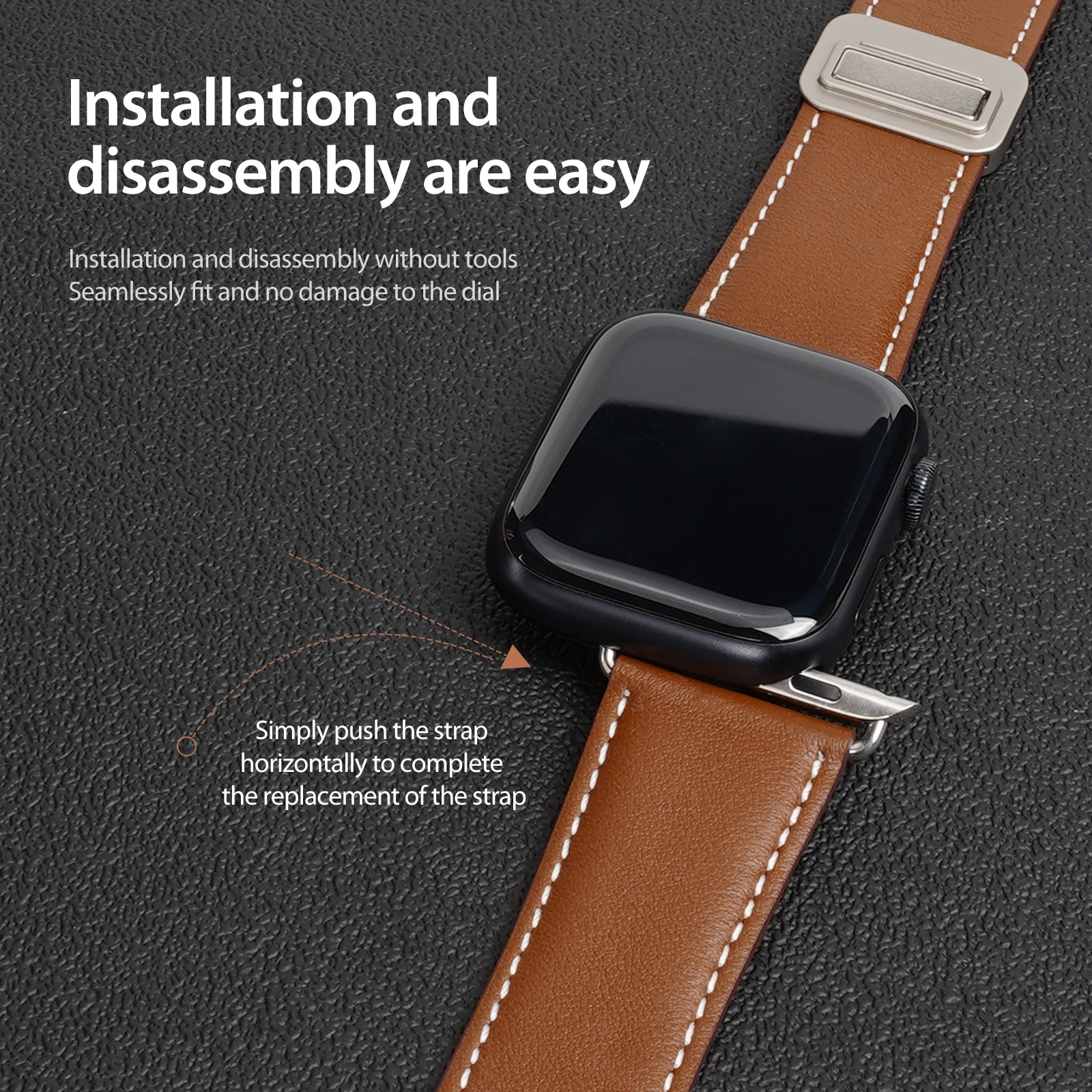 Leren Horlogeband Apple Watch Series 11 42mm Bruin