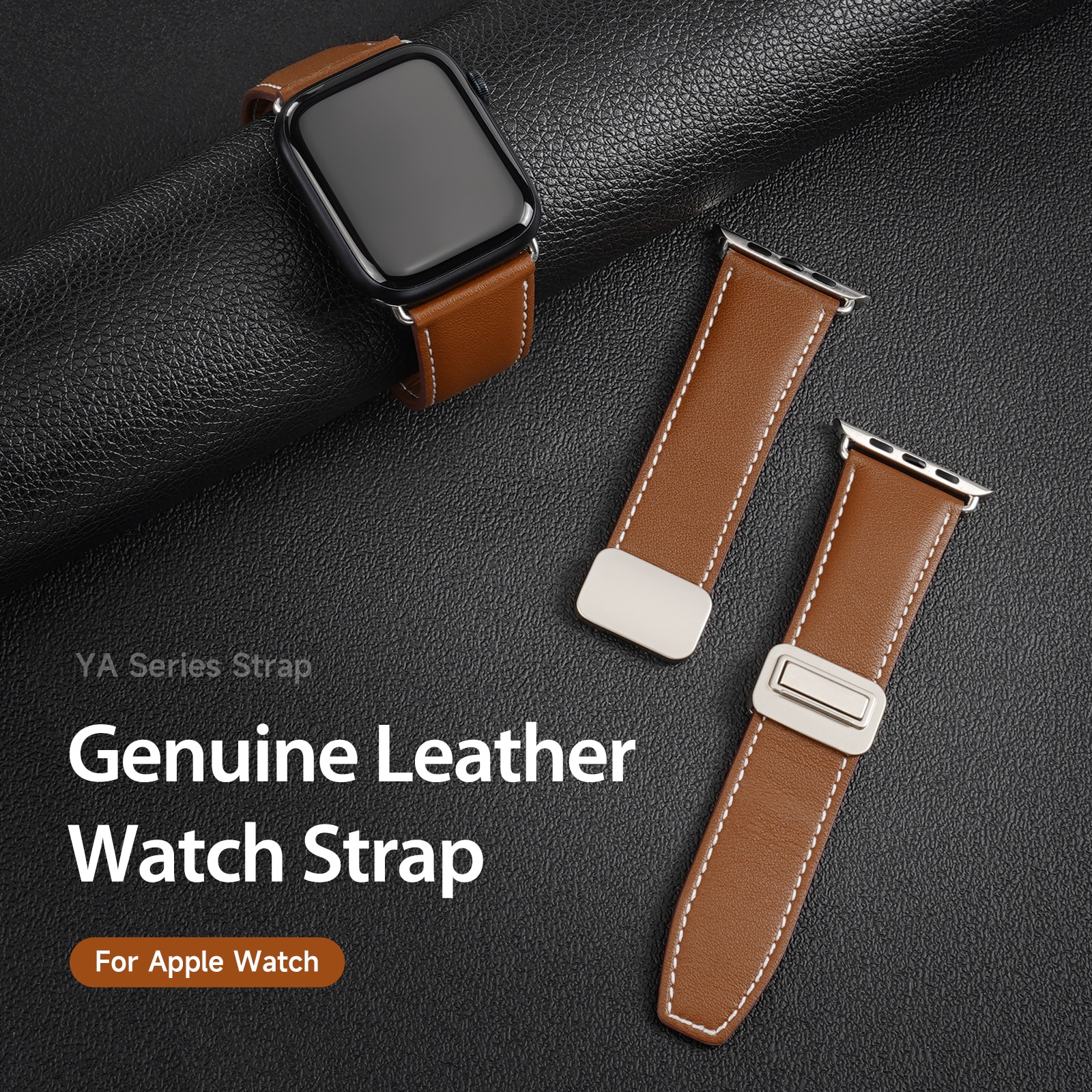 Leren Horlogeband Apple Watch Series 11 42mm Bruin