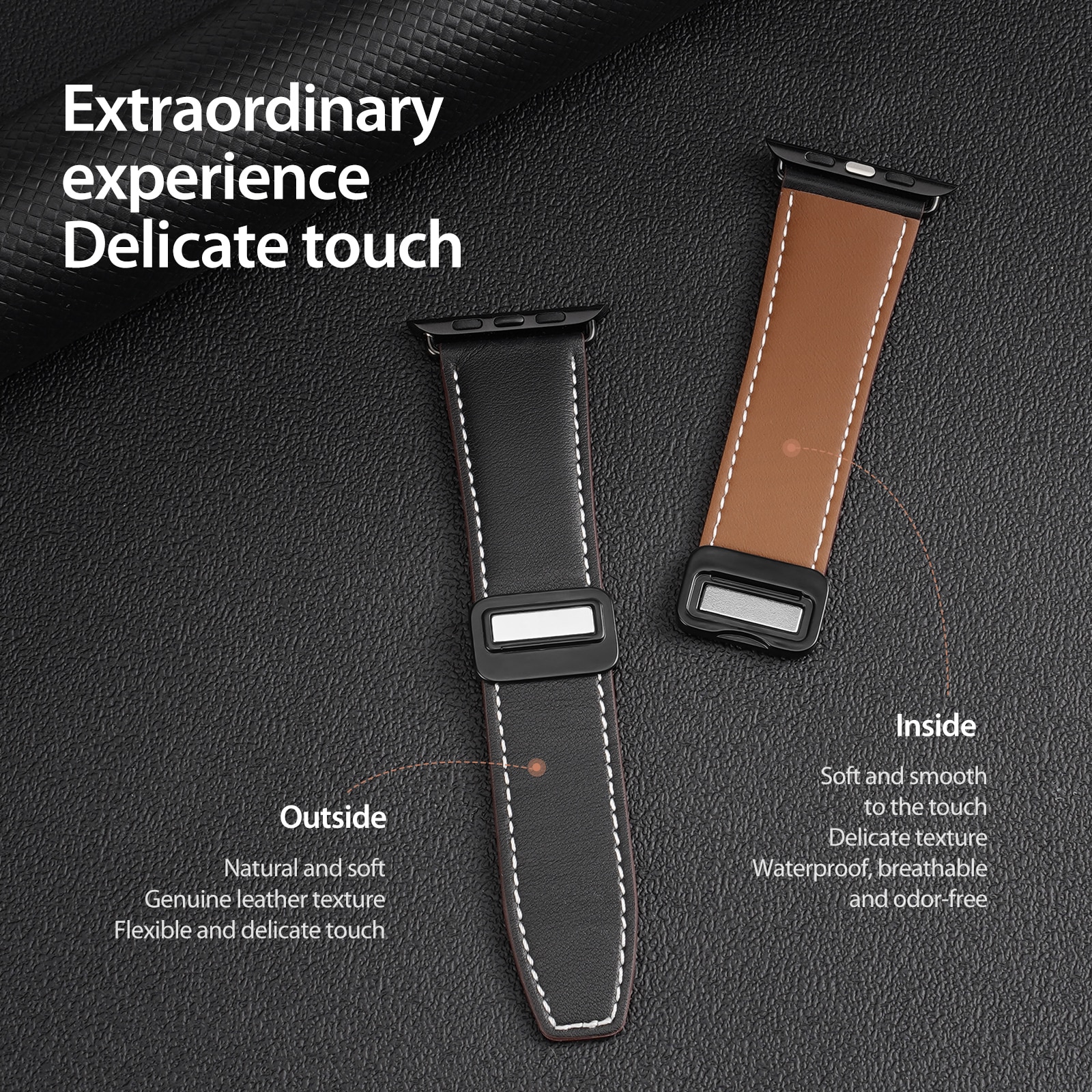 Leren Horlogeband Apple Watch Series 11 46mm Bruin