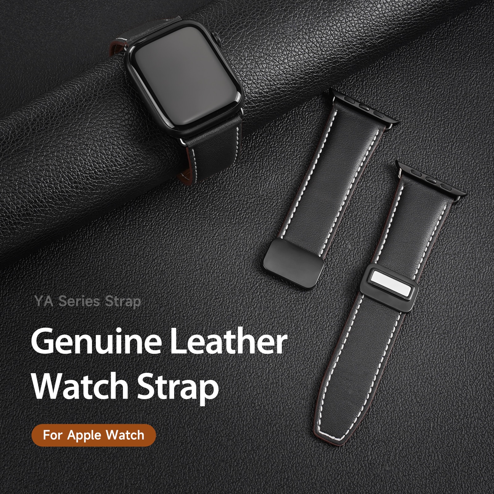 Leren Horlogeband Apple Watch Series 11 46mm Bruin