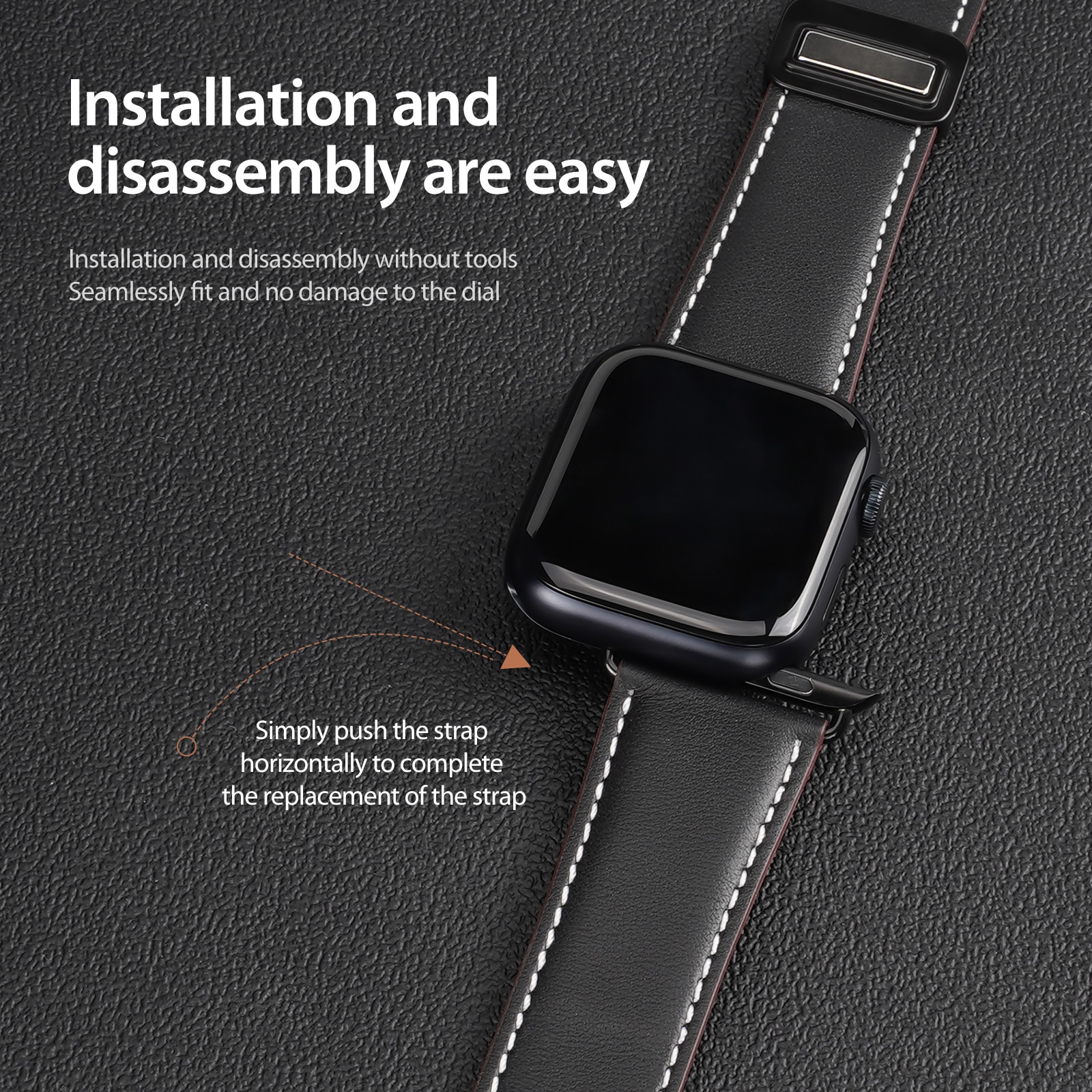Leren Horlogeband Apple Watch Series 11 46mm Bruin