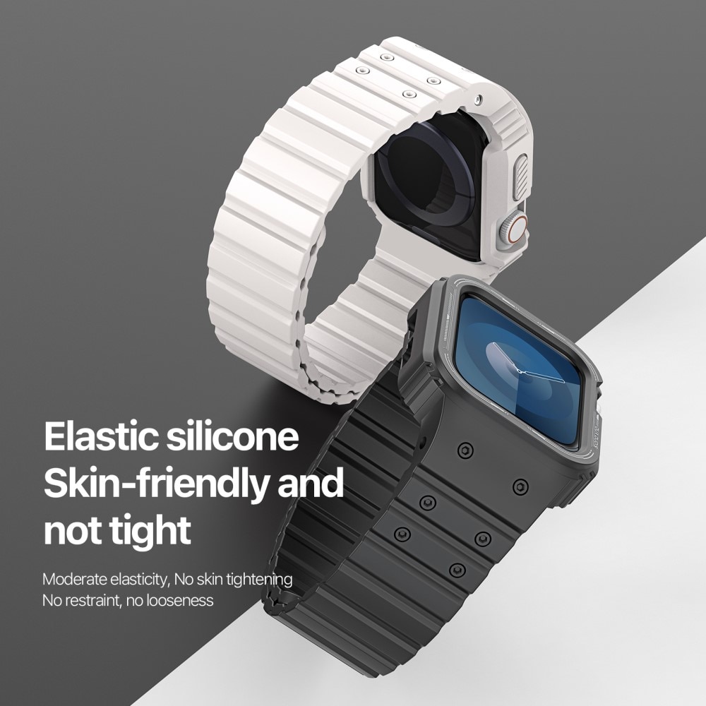 Apple Watch 41mm Series 7 OA Series hoesje + siliconen bandje wit