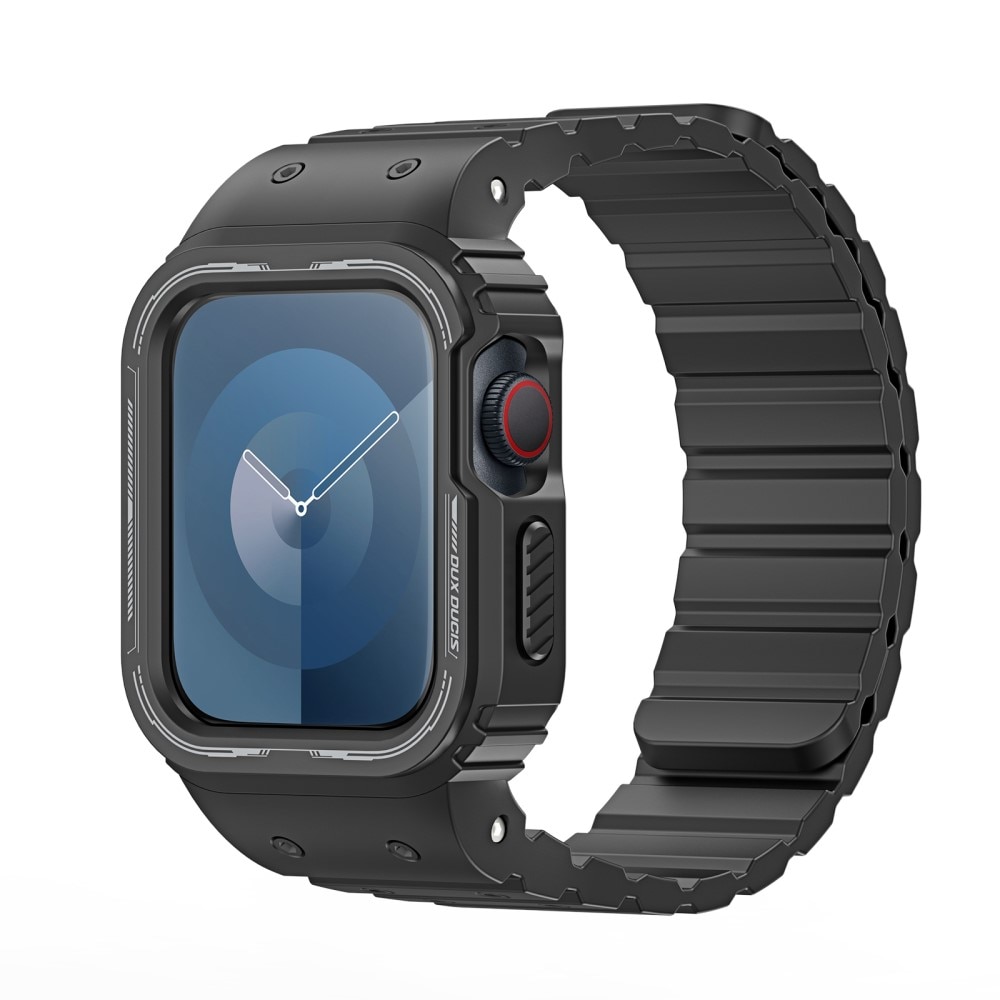 Apple Watch 41mm Series 9 OA Series hoesje + siliconen bandje zwart