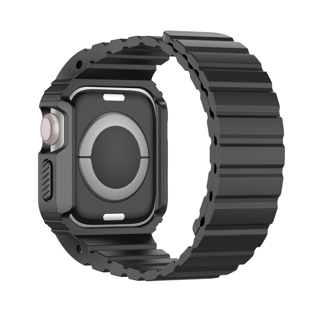 Apple Watch 41mm Series 9 OA Series hoesje + siliconen bandje zwart