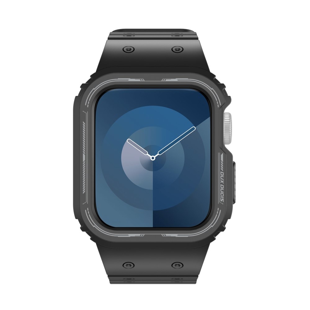 Apple Watch 41mm Series 7 OA Series hoesje + siliconen bandje zwart