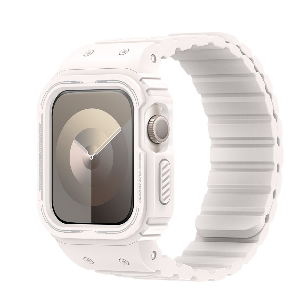 Apple Watch 45mm Series 8 OA Series hoesje + siliconen bandje wit