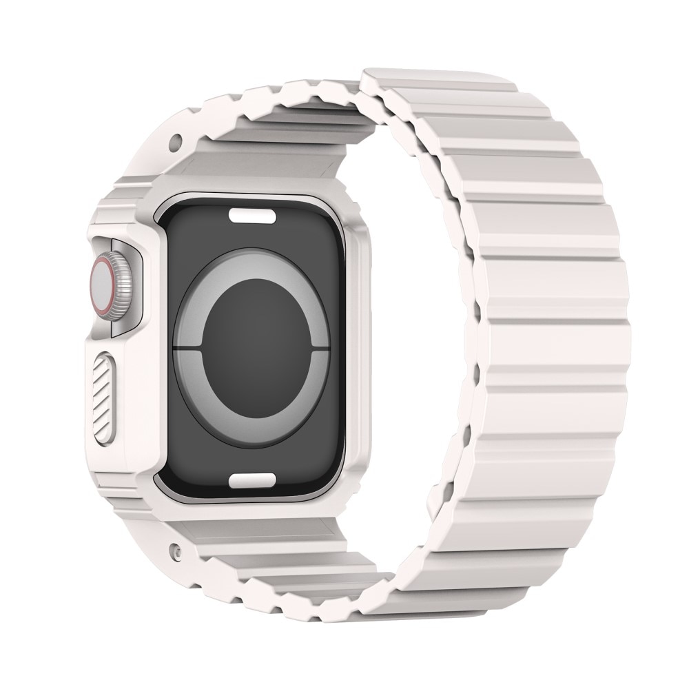 Apple Watch 45mm Series 8 OA Series hoesje + siliconen bandje wit