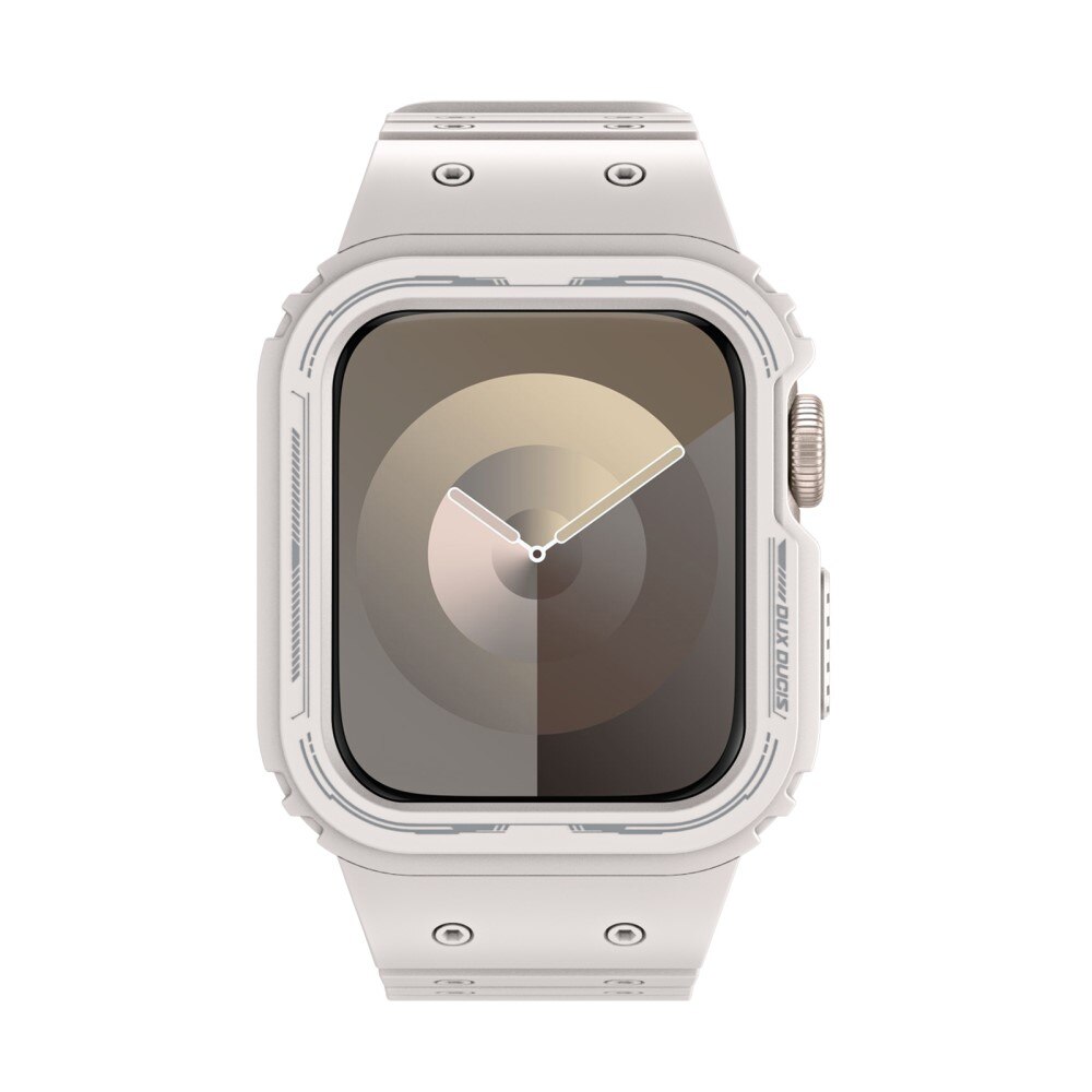 Apple Watch 45mm Series 9 OA Series hoesje + siliconen bandje wit