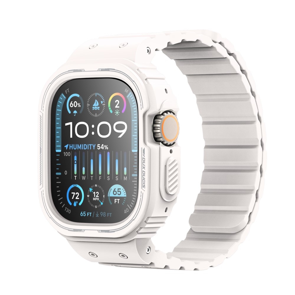 Apple Watch Ultra 49mm OA Series hoesje + siliconen bandje wit