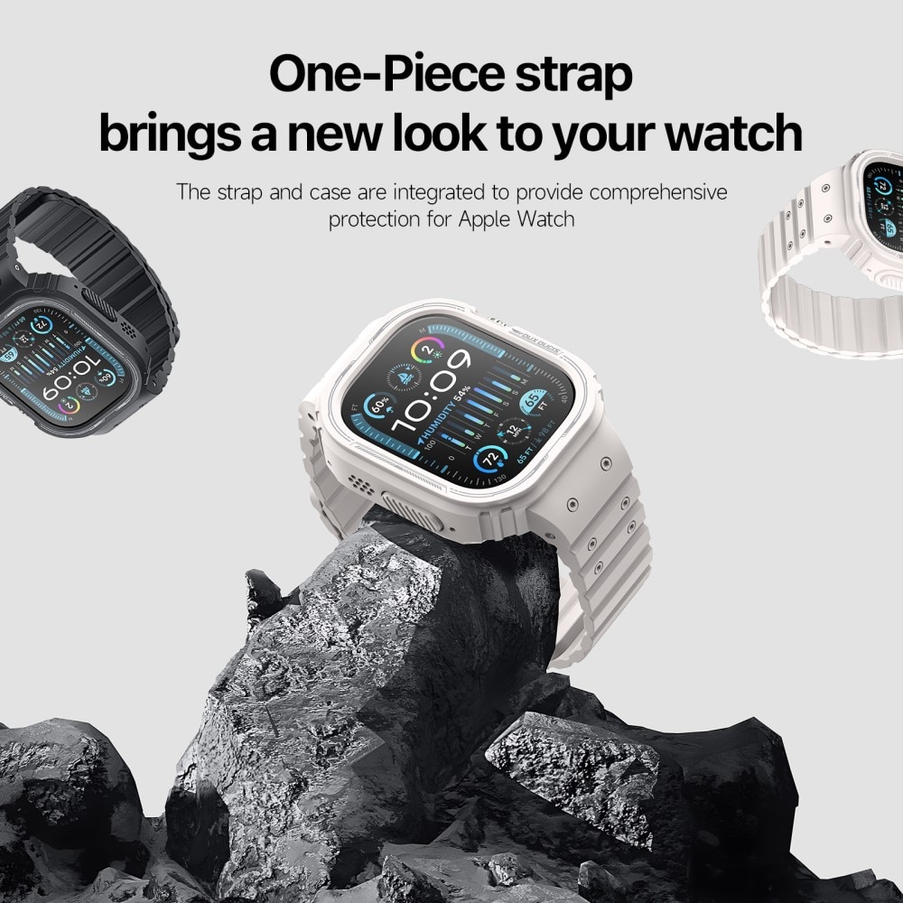Apple Watch Ultra 2 49mm OA Series hoesje + siliconen bandje wit