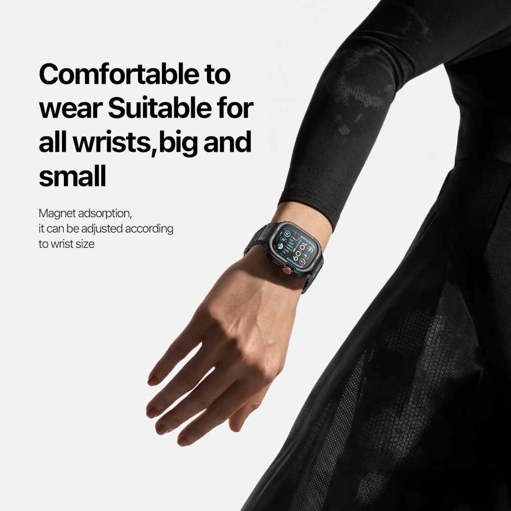 Apple Watch Ultra 2 49mm OA Series hoesje + siliconen bandje zwart