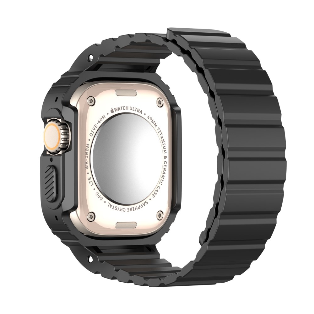 Apple Watch Ultra 49mm OA Series hoesje + siliconen bandje zwart