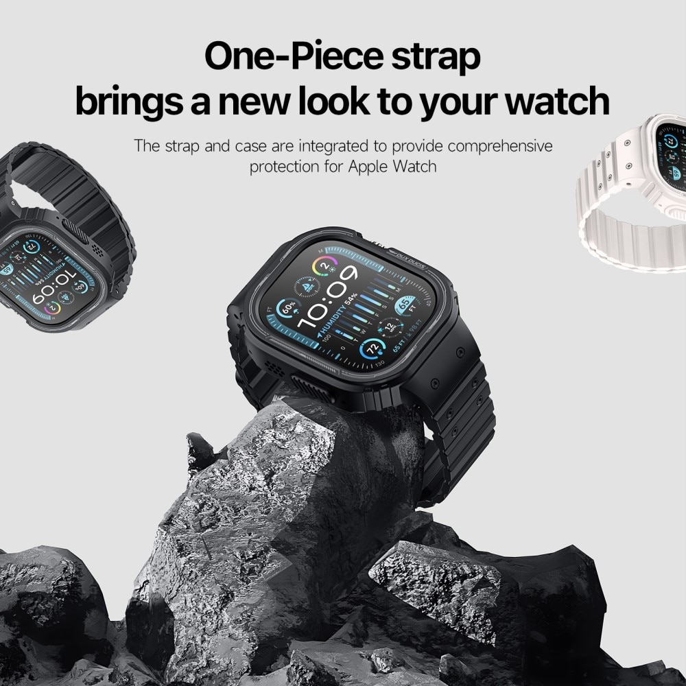 Apple Watch Ultra 2 49mm OA Series hoesje + siliconen bandje zwart