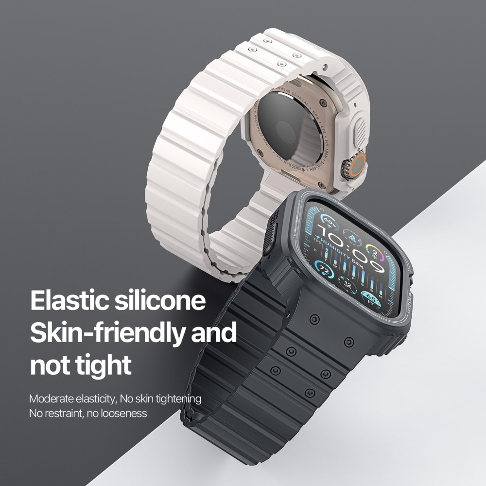 Apple Watch Ultra 49mm OA Series hoesje + siliconen bandje zwart