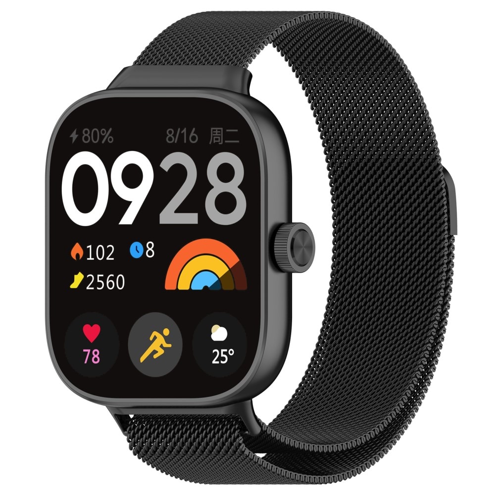 Xiaomi Redmi Watch 4 Milanese bandje zwart
