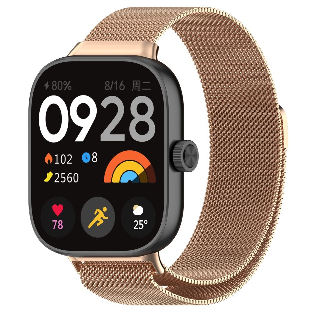 Xiaomi Redmi Watch 4 Milanese bandje rosé goud