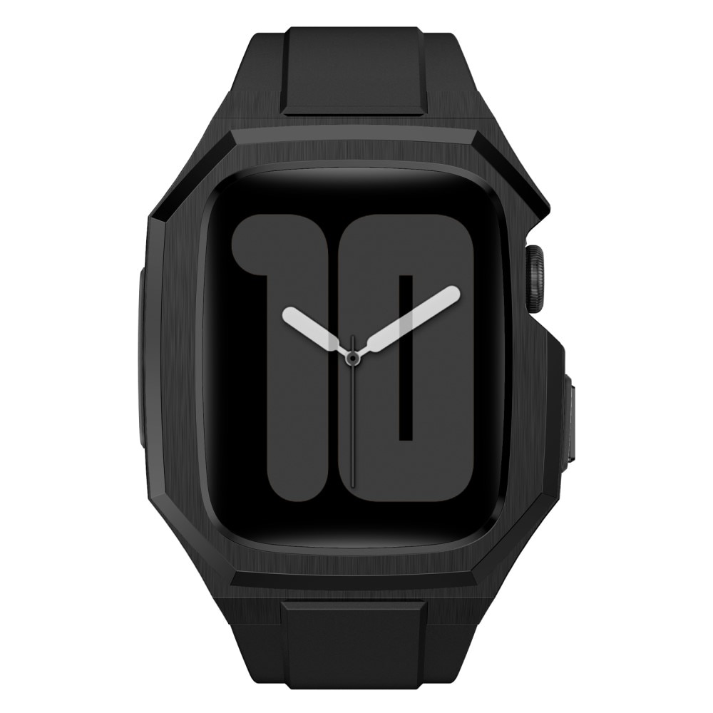 Apple Watch SE 44mm Stainless Steel Hoesje + Armband zwart