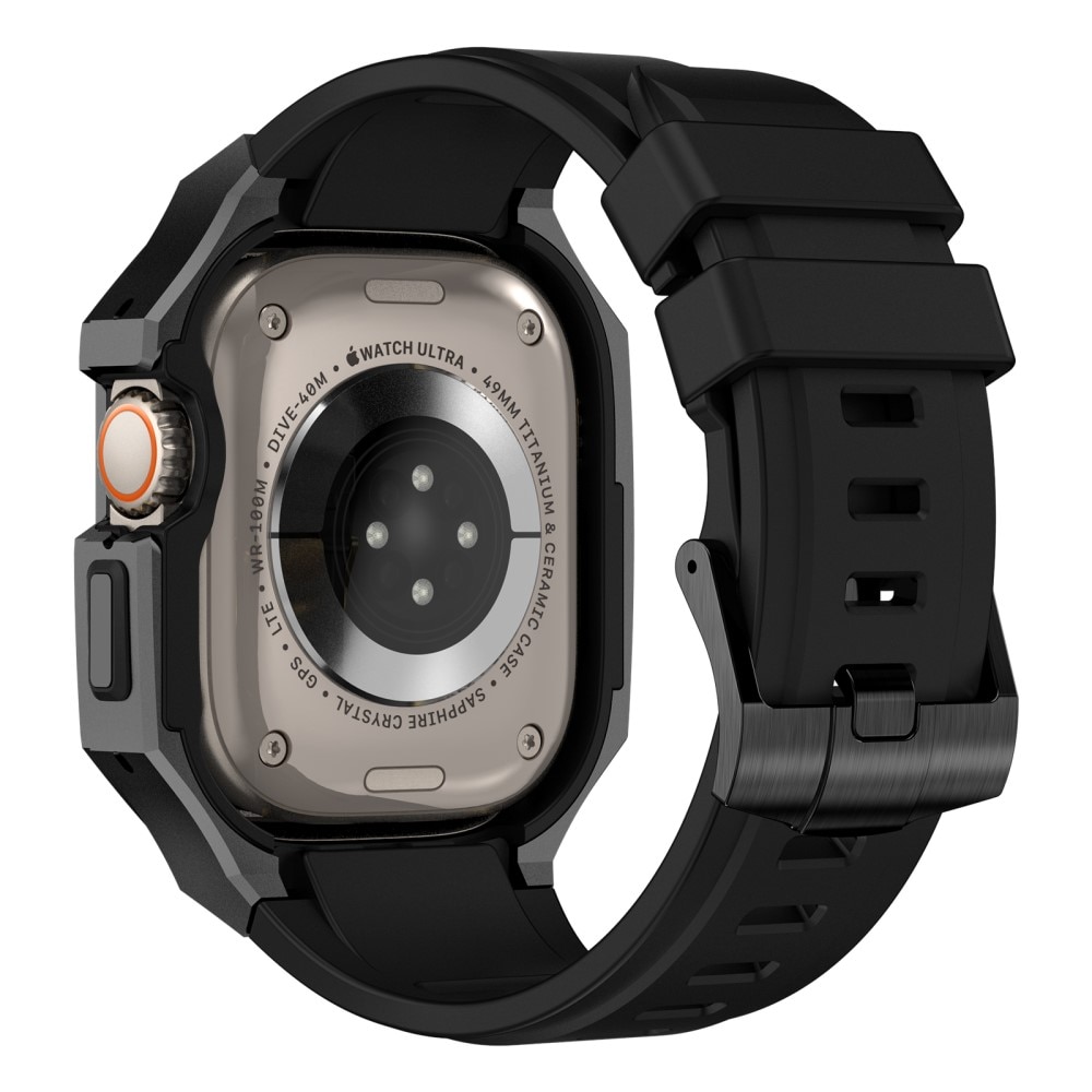 Apple Watch Ultra 49mm Stainless Steel Hoesje + Armband zwart