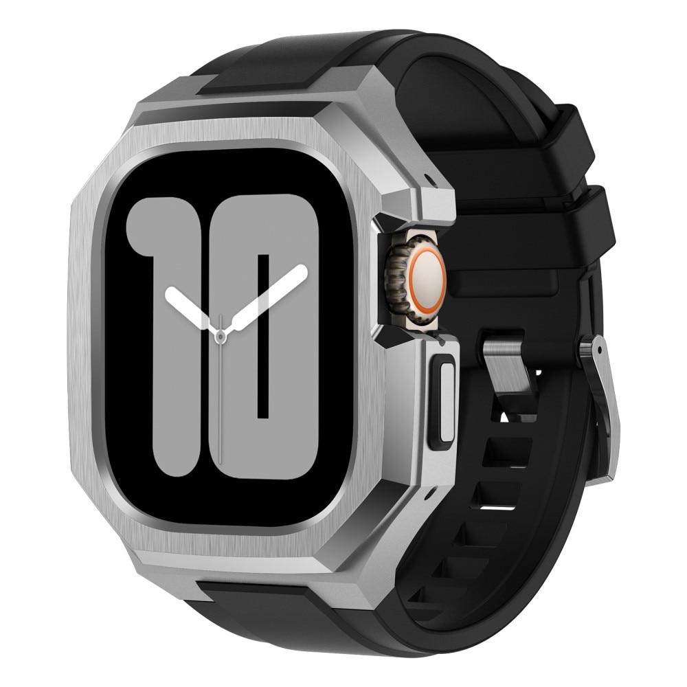 Apple Watch Ultra 2 49mm Stainless Steel Hoesje + Armband zilver/zwart