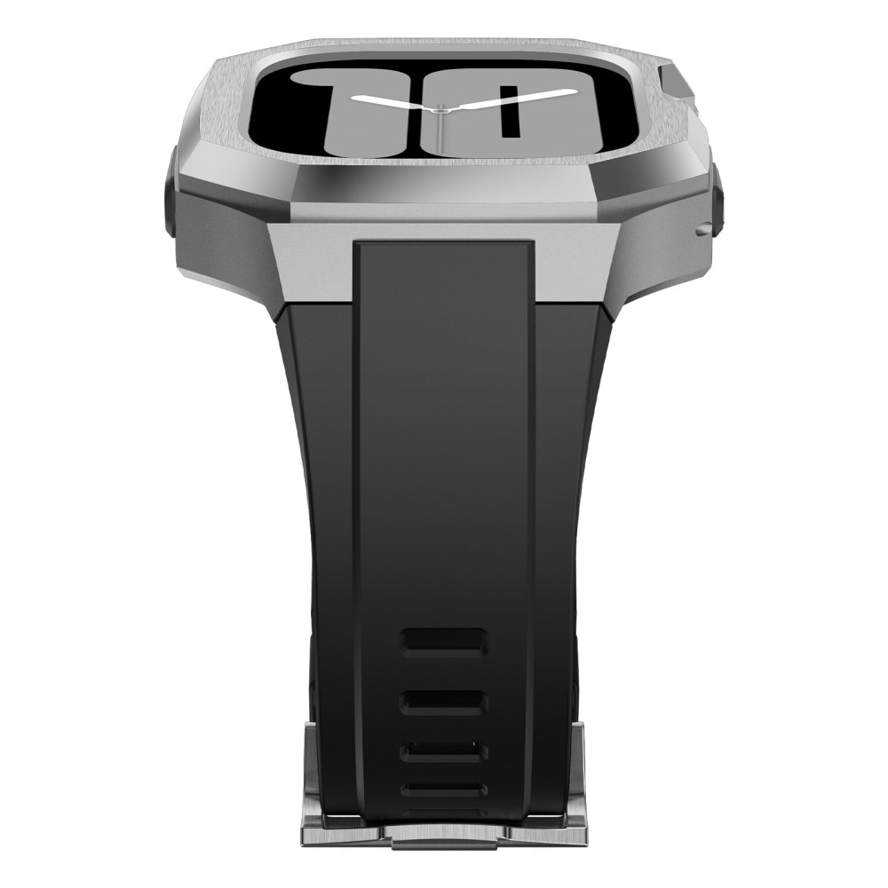 Apple Watch Ultra 49mm Stainless Steel Hoesje + Armband zilver/zwart