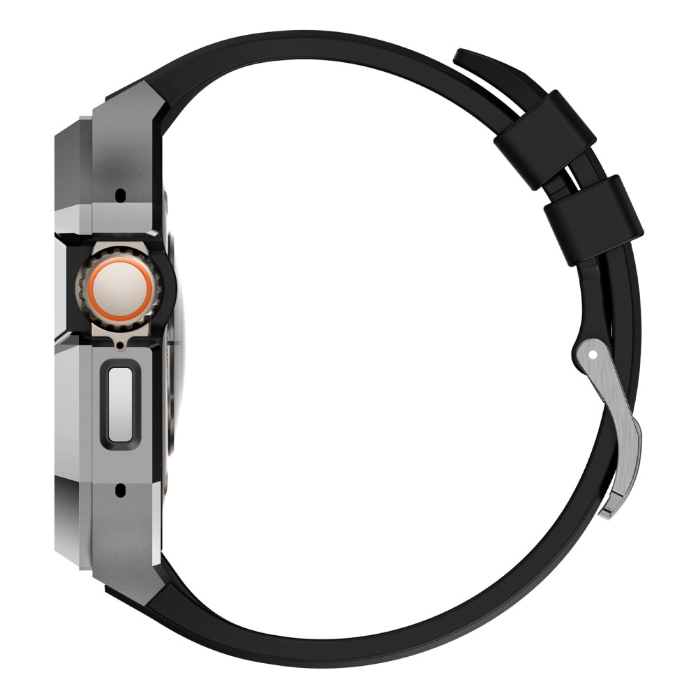 Apple Watch Ultra 49mm Stainless Steel Hoesje + Armband zilver/zwart