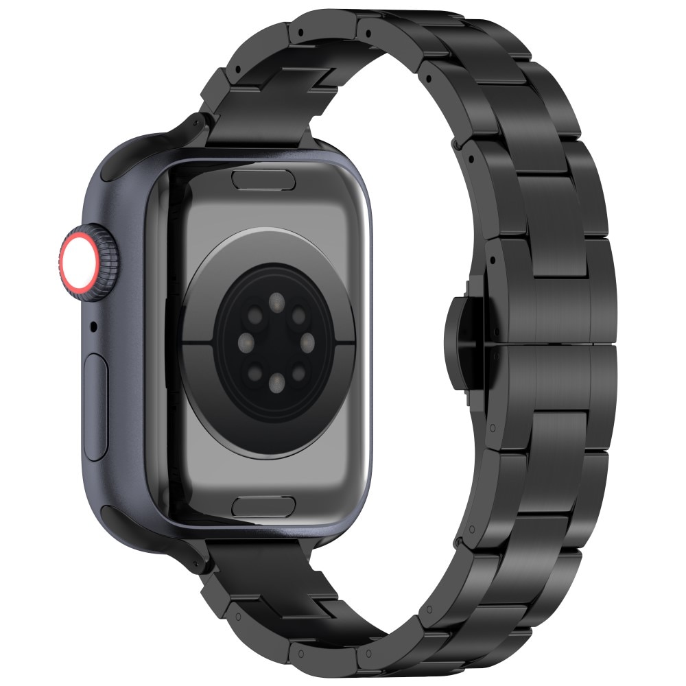 Smal Titanium Bandje Apple Watch 41mm Series 7 zwart