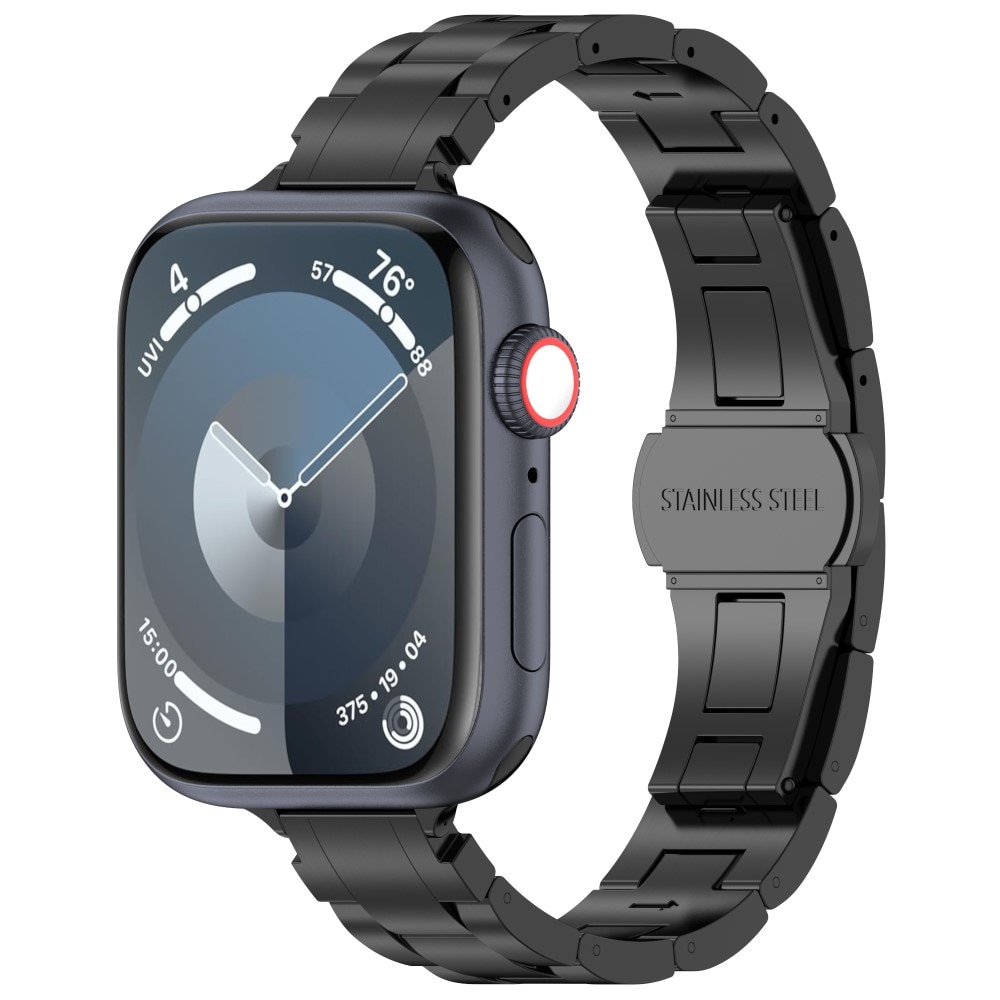 Smal Titanium Bandje Apple Watch Series 10 42mm zwart
