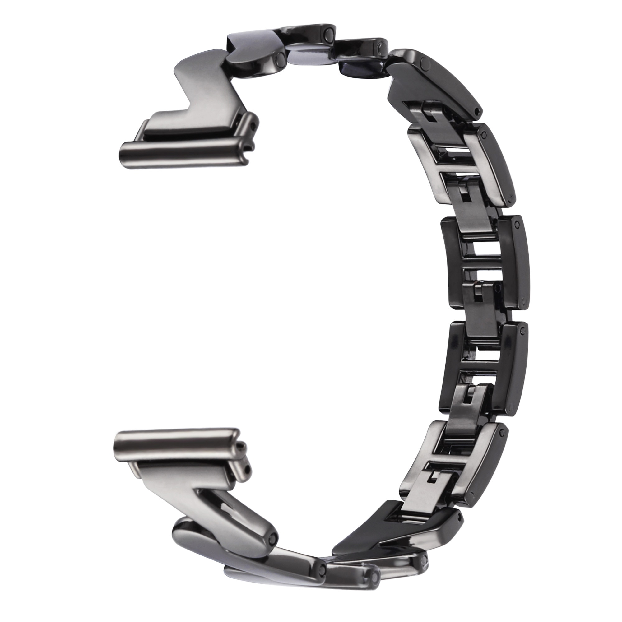 Universal 20mm Golvende Metalen Armband zwart