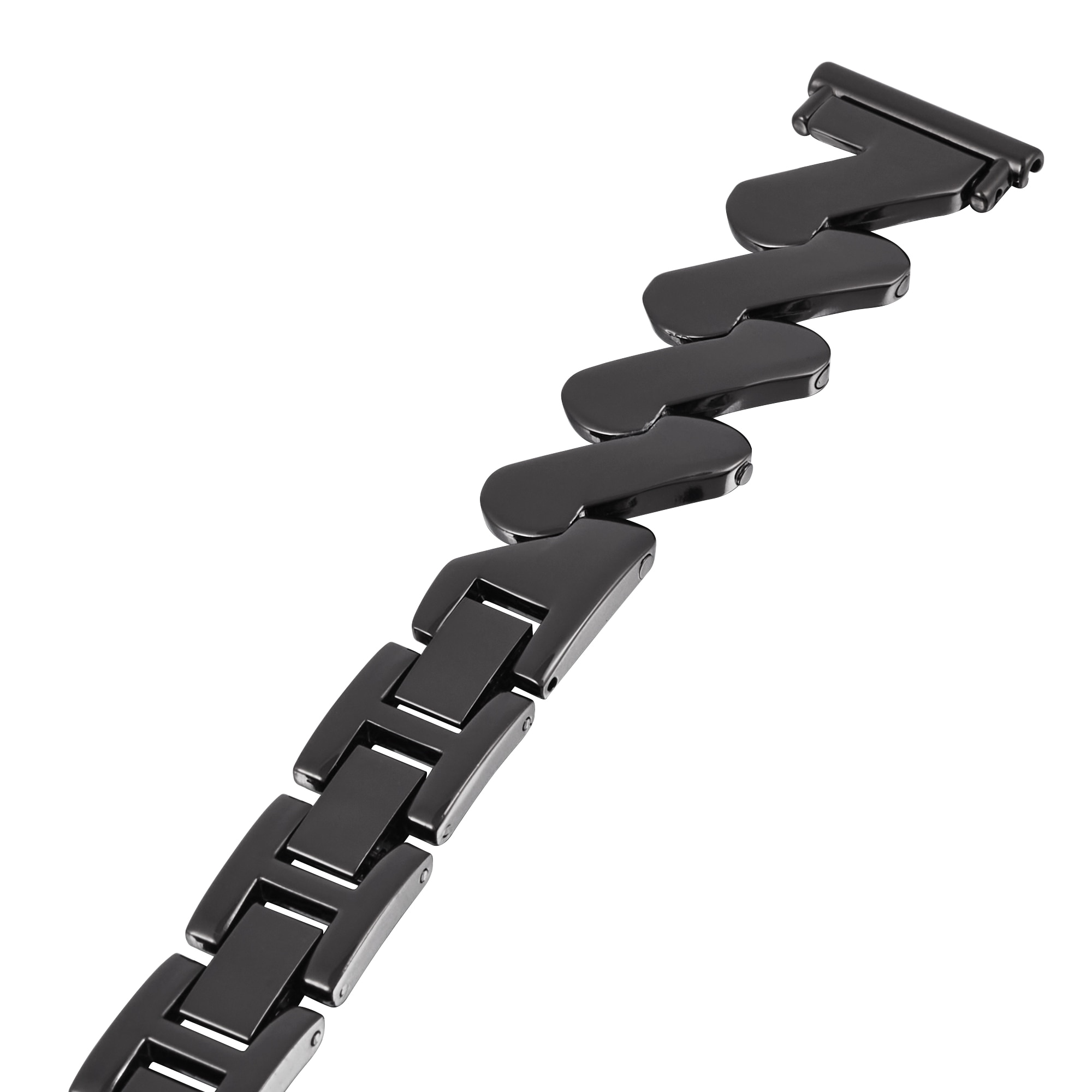 Universal 20mm Golvende Metalen Armband zwart