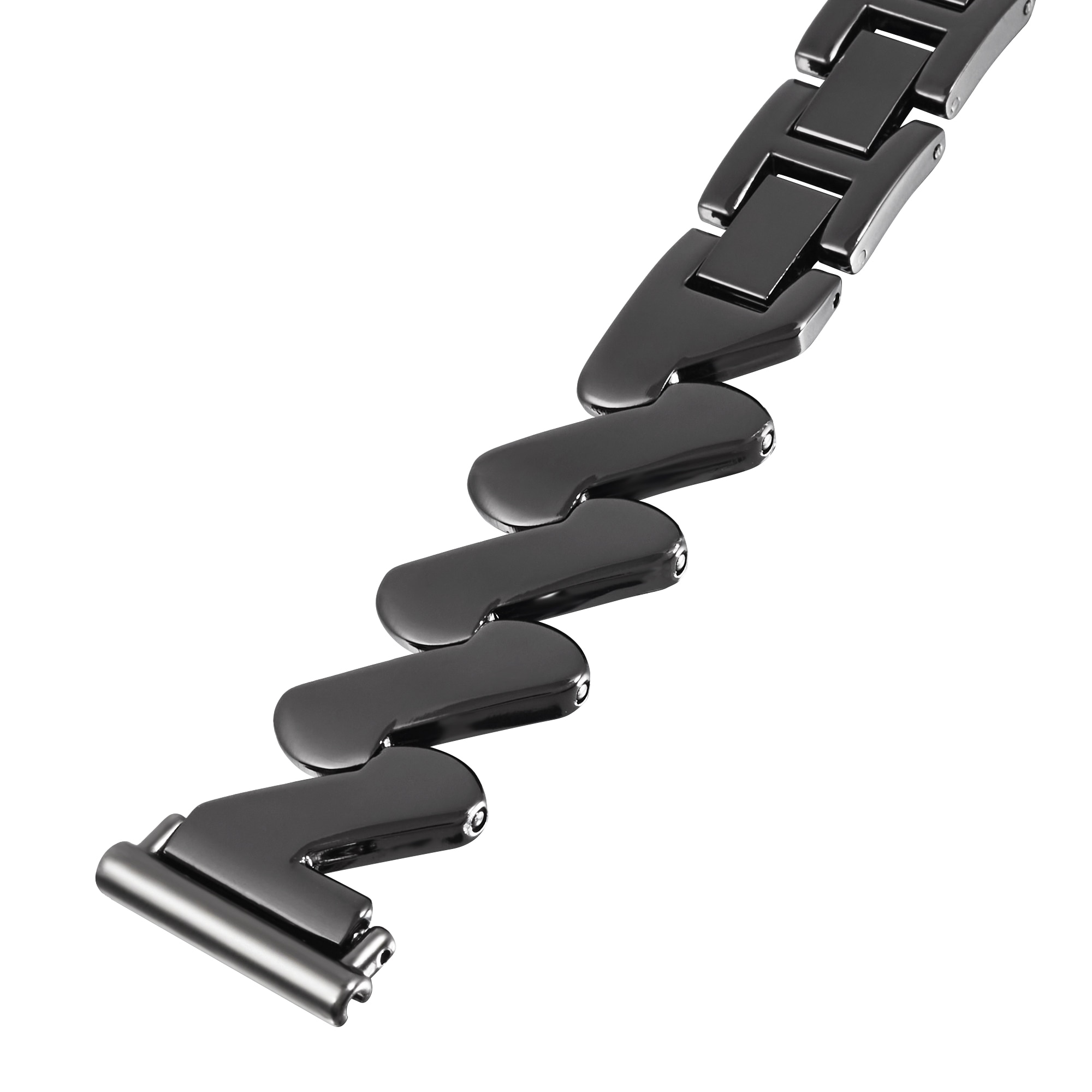 Universal 18mm Golvende Metalen Armband zwart