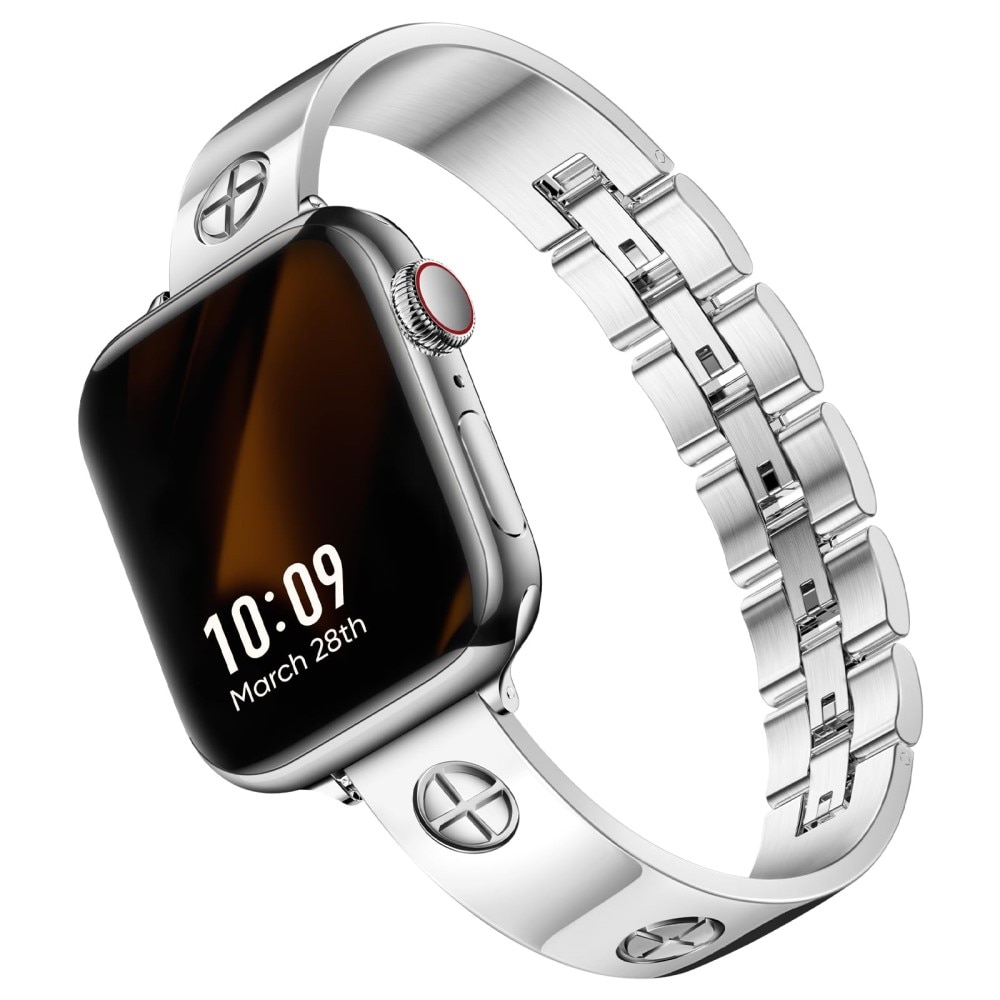 Bangle Cross Bracelet Apple Watch 41mm Series 8 zilver