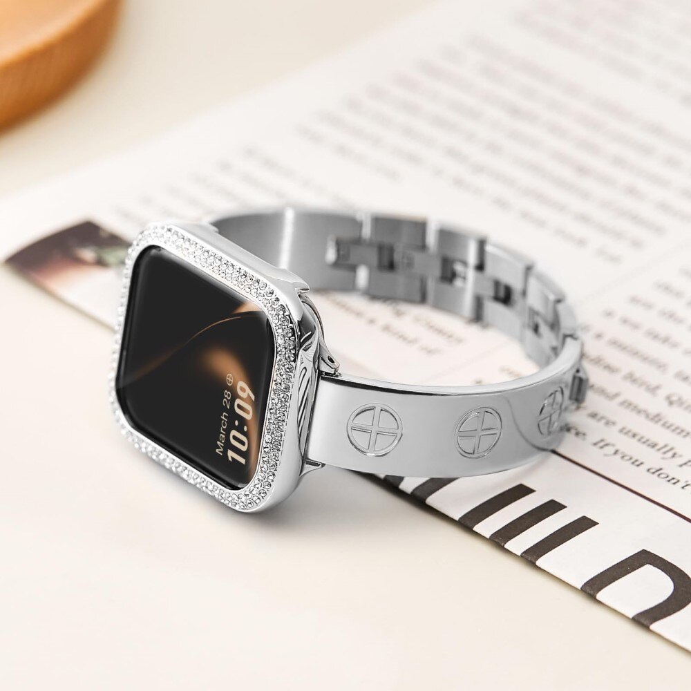 Bangle Cross Bracelet Apple Watch 41mm Series 7 zilver