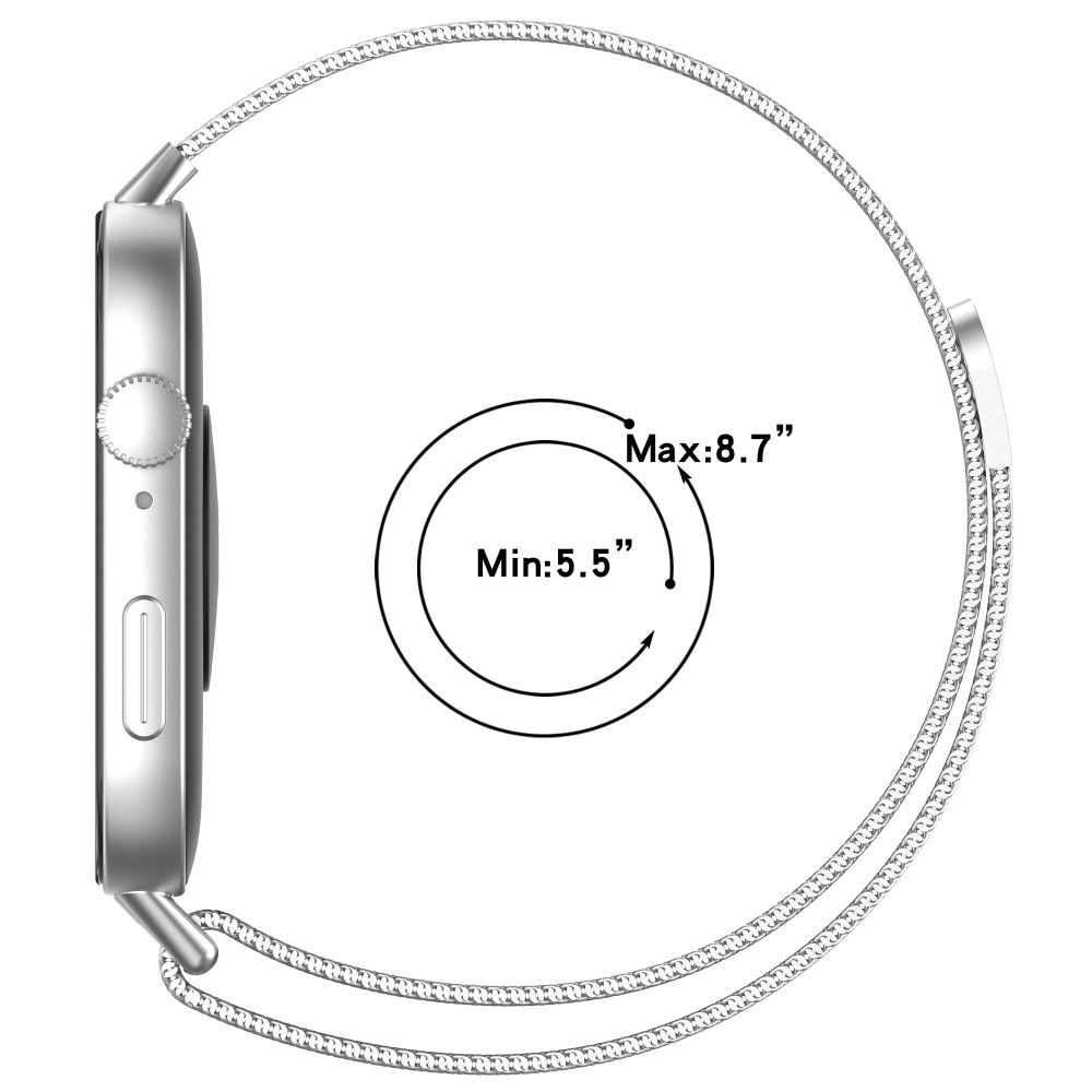Huawei Watch Fit 4 Pro Milanese bandje Zilver