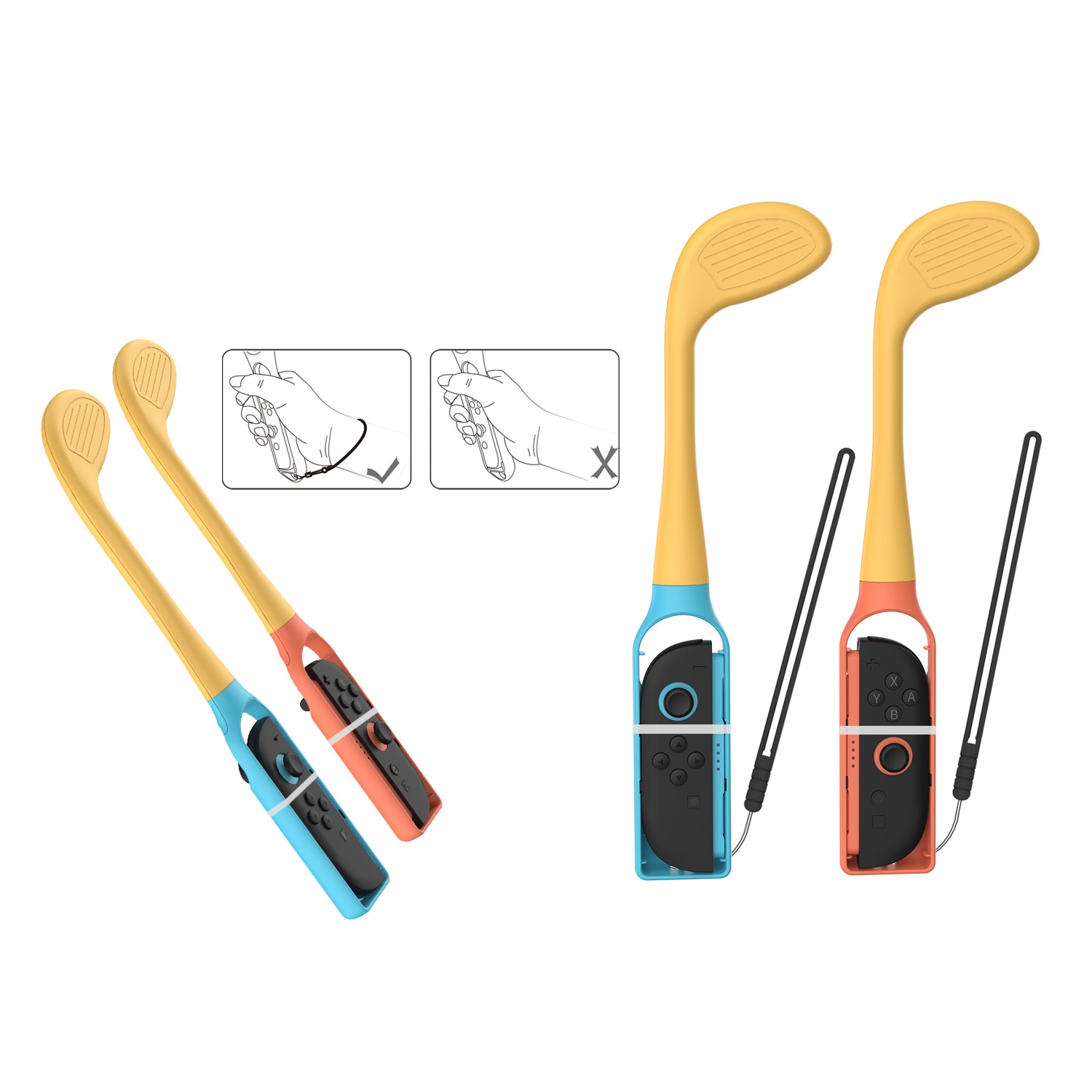 Golfclubs voor Joy-Con Nintendo Switch 2 Blauw/Rood