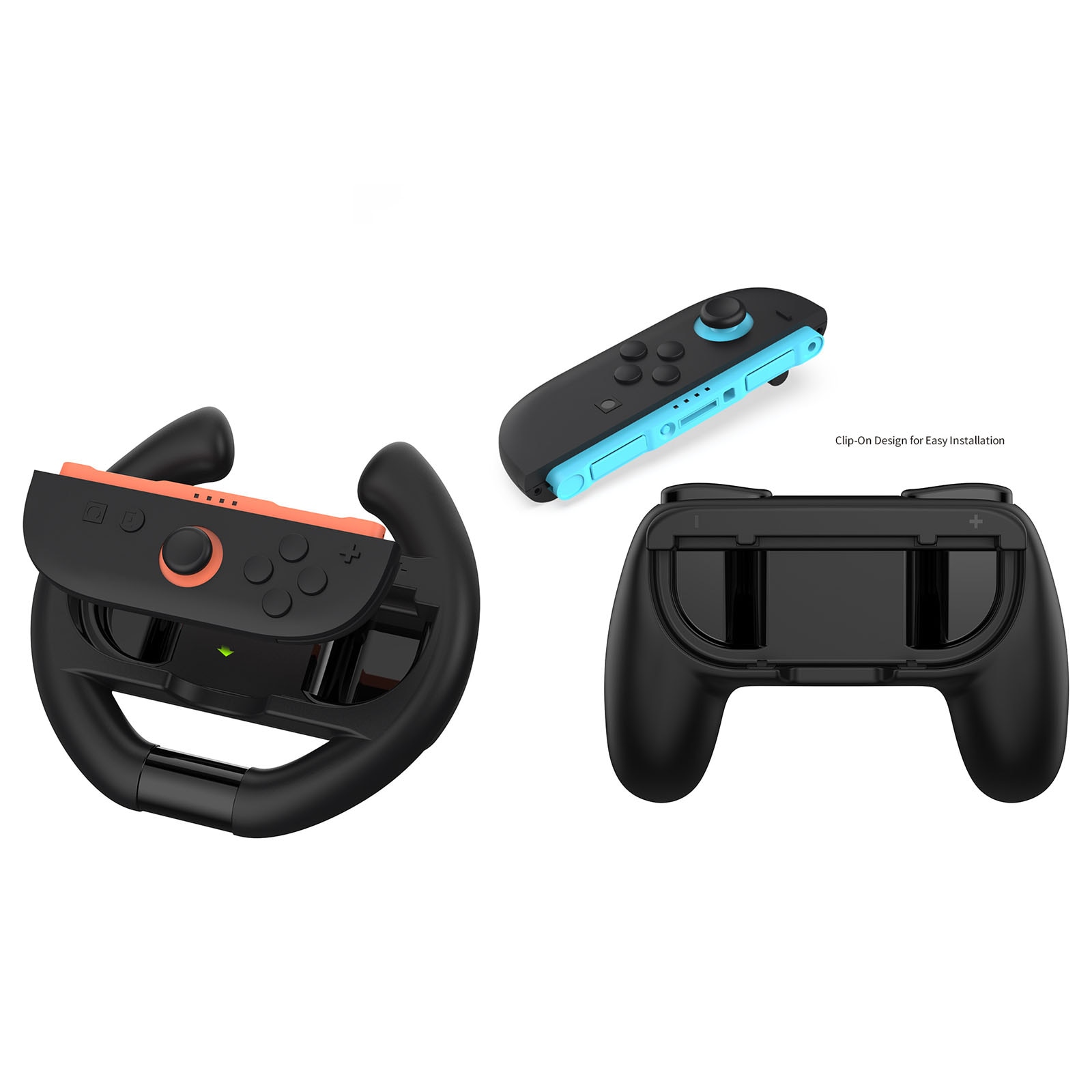 Stuurwielen en Handgrepen voor Joy-Con Nintendo Switch 2 Zwart