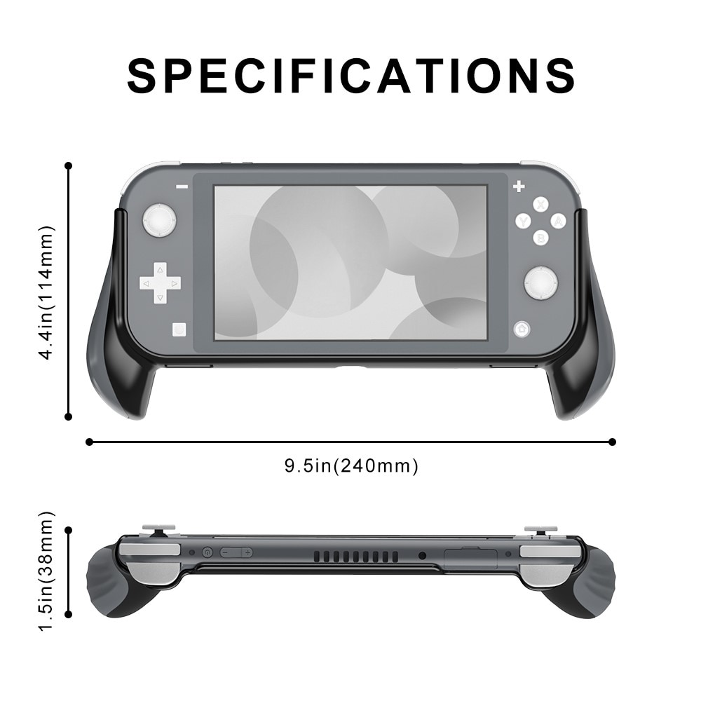 Nintendo Switch Lite Ergonomic Handle hoesje grijs