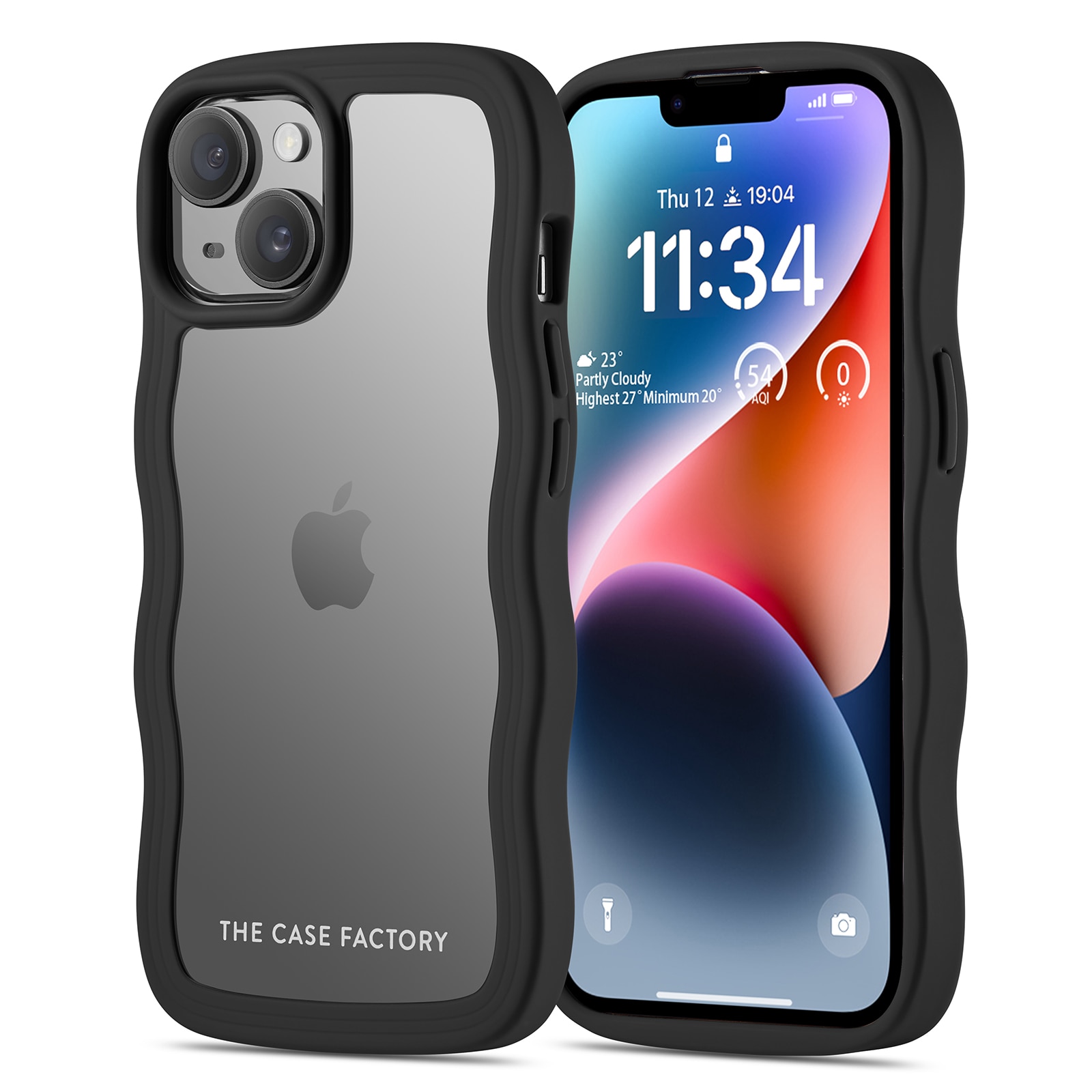 The Wave Case iPhone 15 Zwart