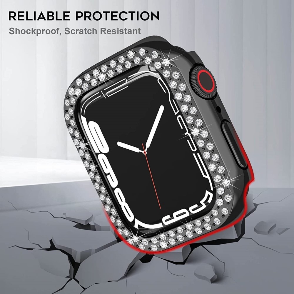 Apple Watch 41mm Series 9 Rhinestone Hardcase zwart