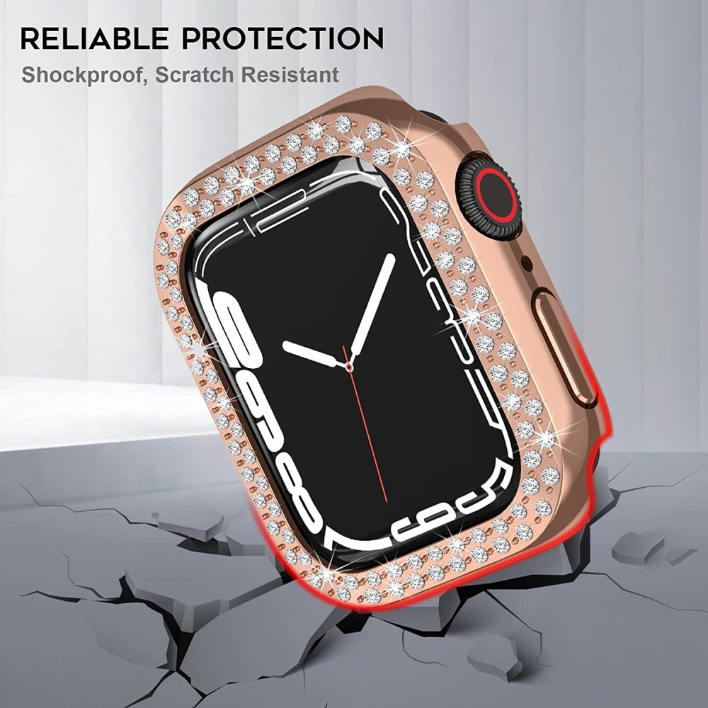 Apple Watch 45mm Series 9 Rhinestone Hardcase rosé goud