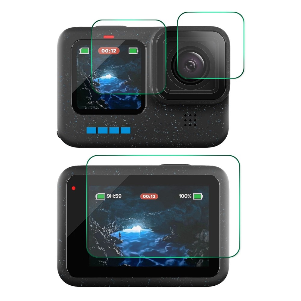 GoPro Hero12 Gehard Glas Screenprotector + Camera Protector