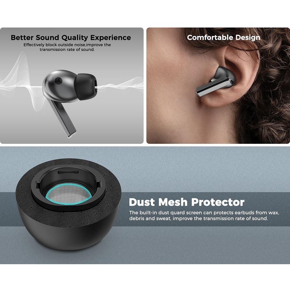 Memory Foam Ear Tips (3-pack) Samsung Galaxy Buds 3 Pro zwart