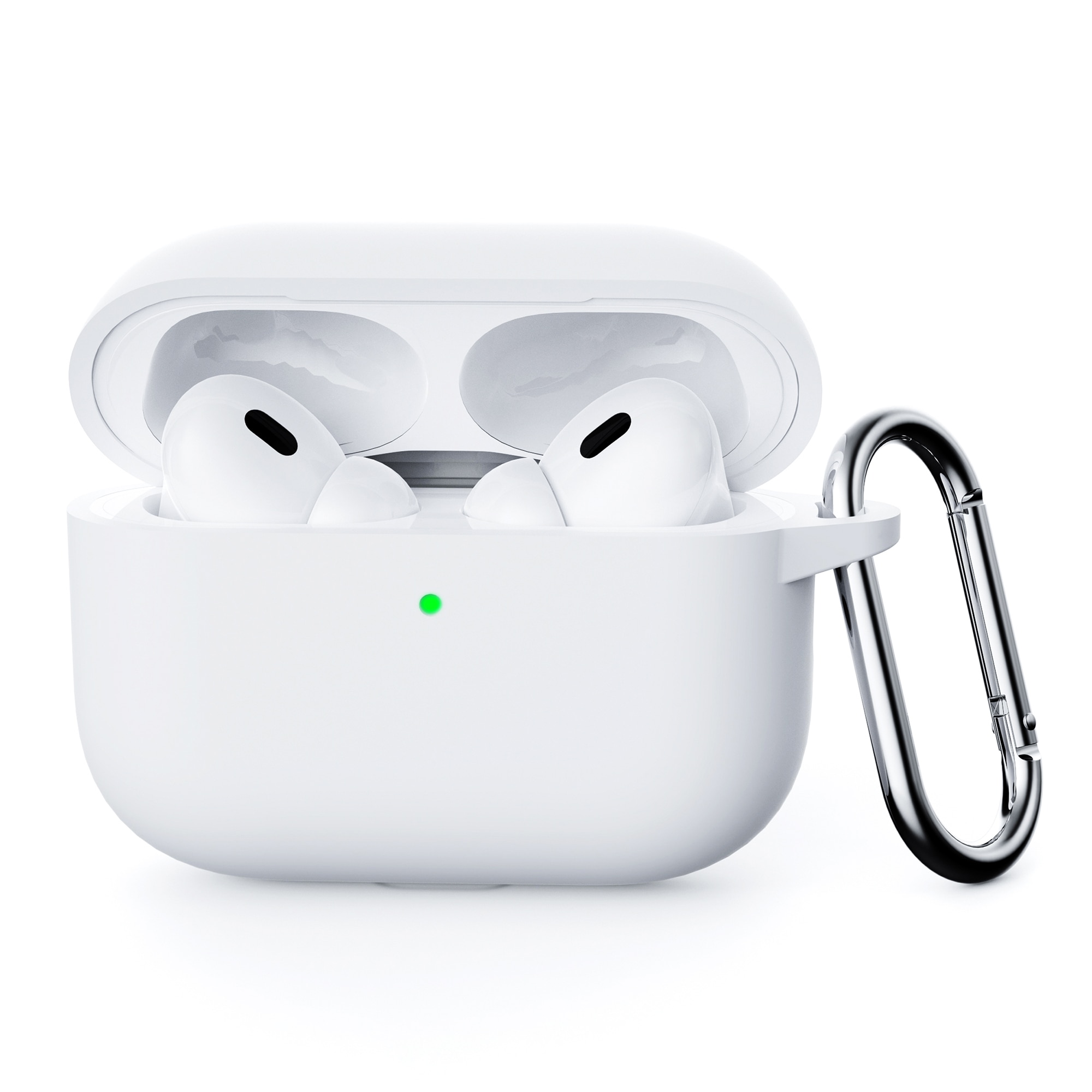Apple AirPods Pro 3 Siliconen hoesje met karbinerhaak Wit