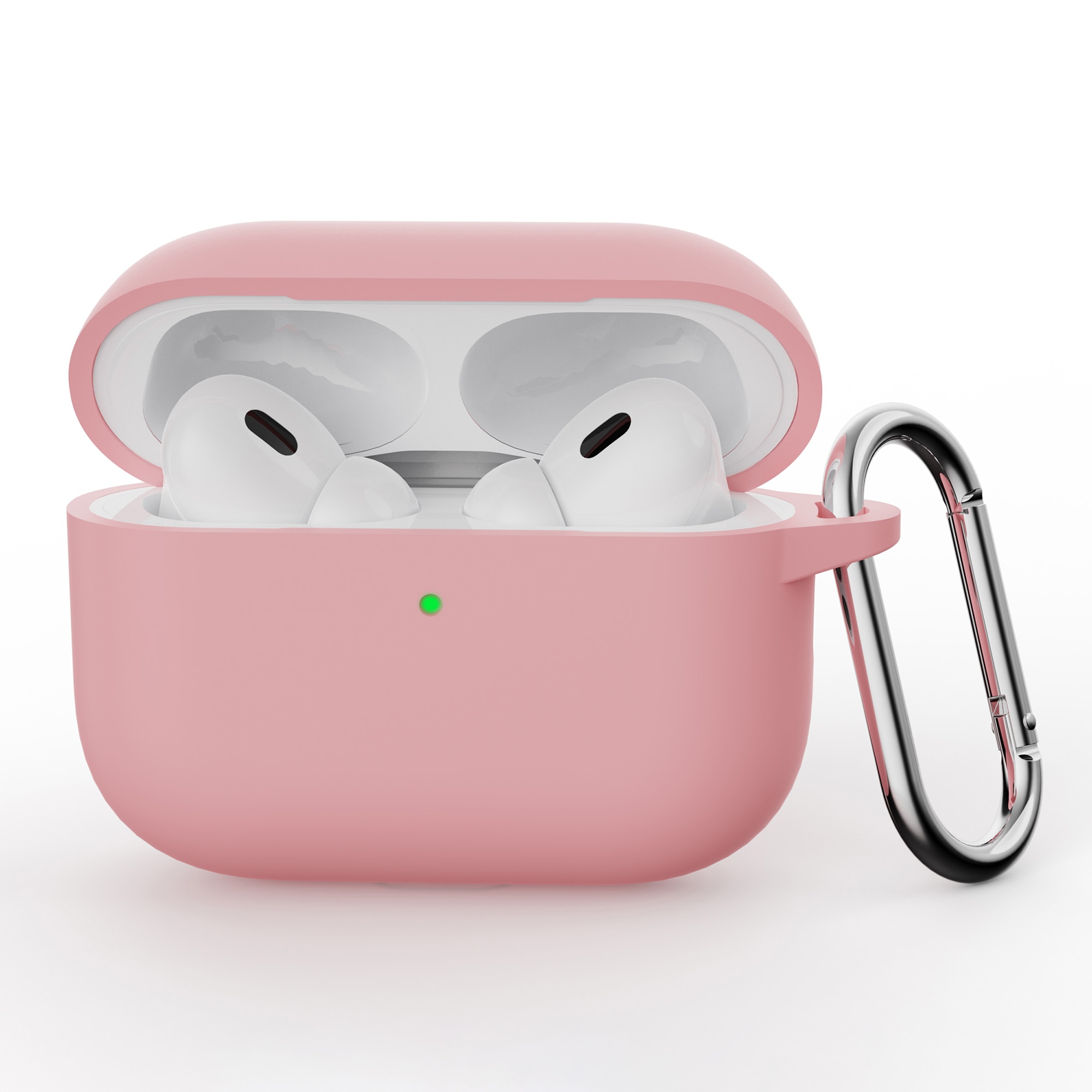 Apple AirPods Pro 3 Siliconen hoesje met karbinerhaak Roze