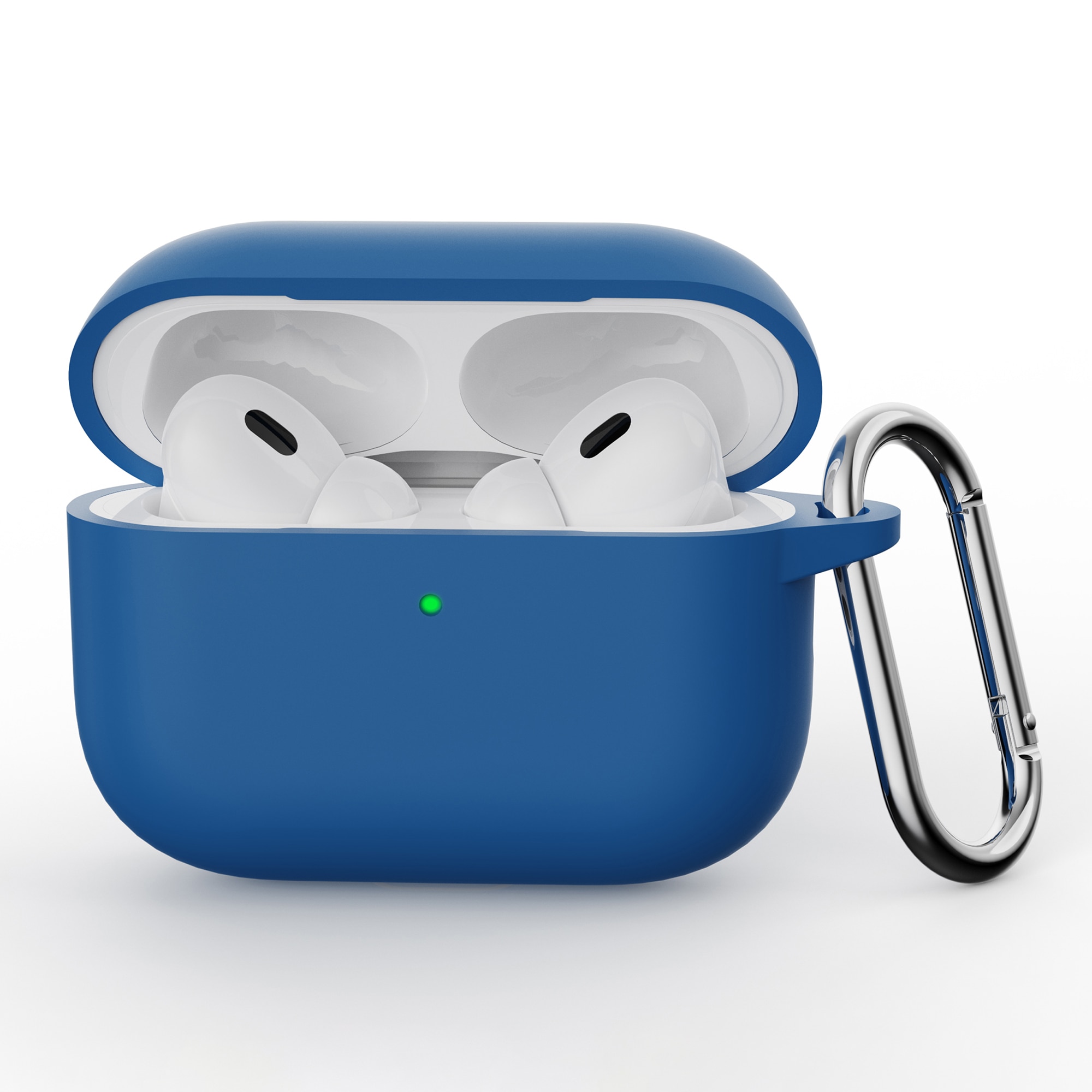 Apple AirPods Pro 3 Siliconen hoesje met karbinerhaak Donkerblauw