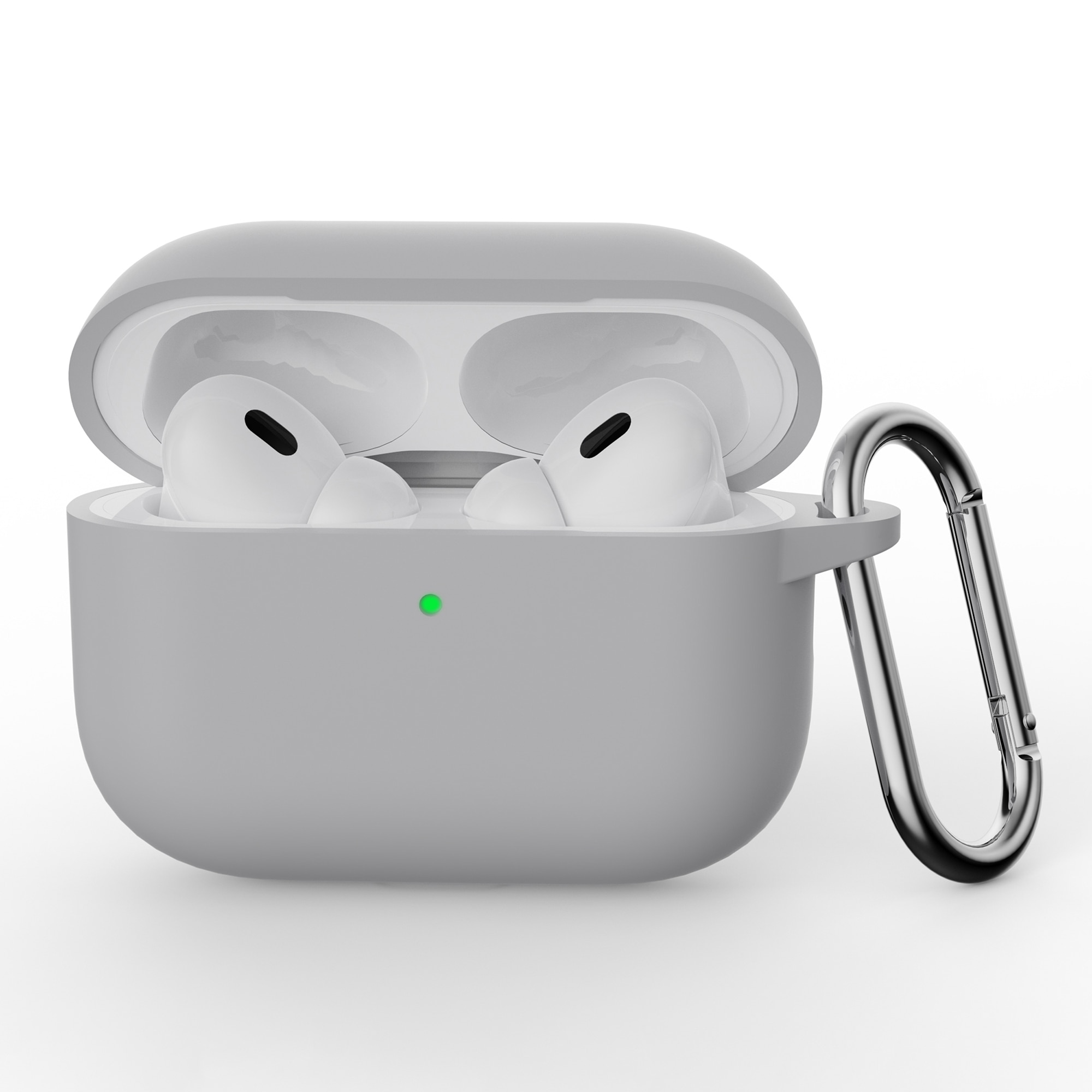 Apple AirPods Pro 3 Siliconen hoesje met karbinerhaak Grijs